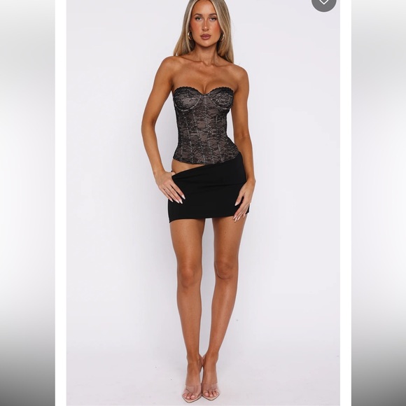 NEW - White Fox Black Lace Bustier Size Small - Picture 5 of 8